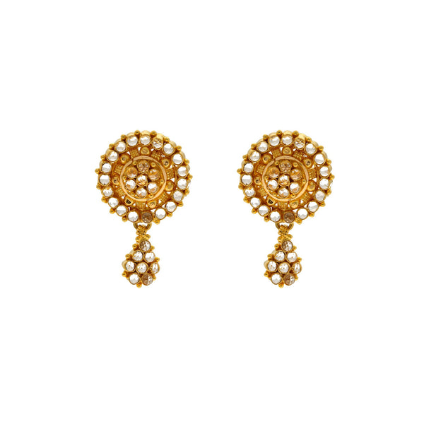 22K Yellow Gold & Polki Stone Earrings | 


The 22K Yellow Gold Polki Stone Earrings are the perfect studs for everyday wear. These beauti...