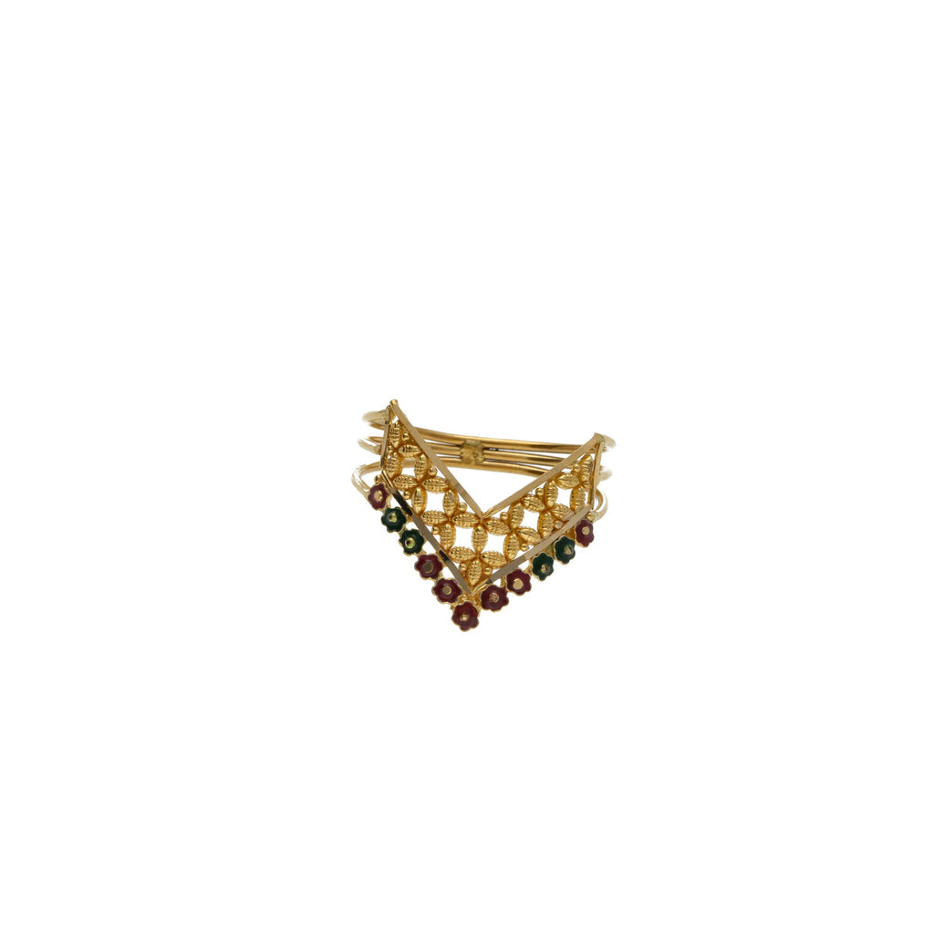 22K Yellow Gold Enamel Ring W/ Layered Pointed Band & Flower Accents | 


Bring out the radiance of your fine gold jewelry with enamel hand paint like this 22K yellow g...