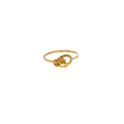22K Yellow Gold Ring W/ Double Curled Arrow Design