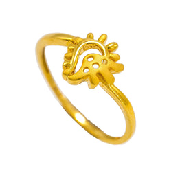 22K Yellow Gold Ring W/ Asymmetric Eyelet Design