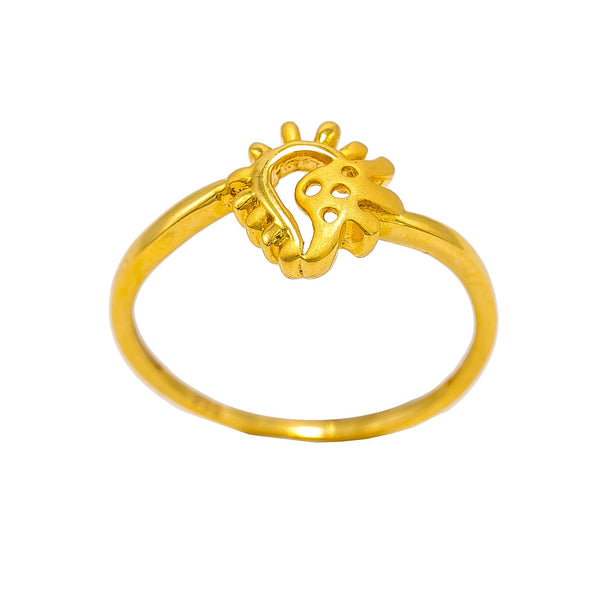 22K Yellow Gold Ring W/ Asymmetric Eyelet Design |  22K Yellow Gold Ring W/ Asymmetric Eyelet Design for women. This unique ring features an eyelet ...