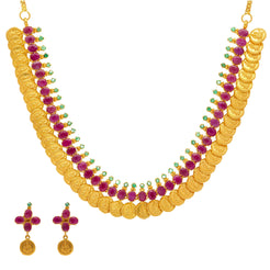 An image of the 22K gold necklace set from Virani Jewelers.