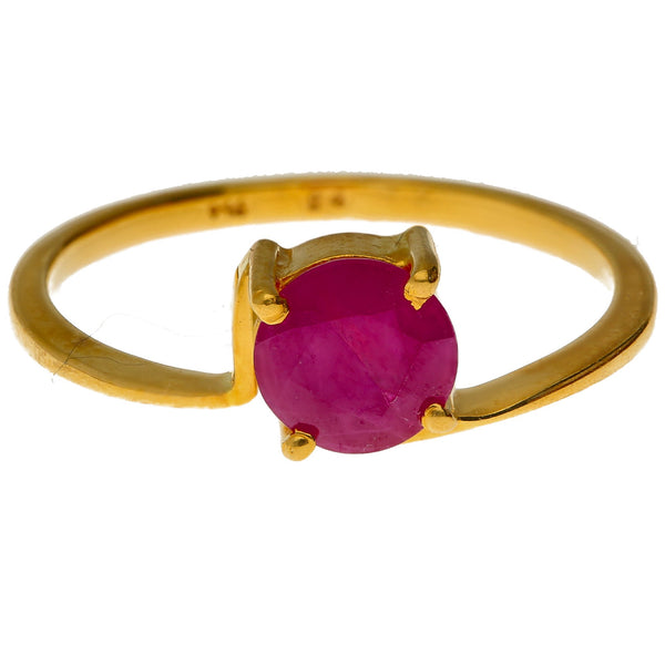 22K Yellow Gold & Ruby Ring (Size 7) | 
Add a pop of color to your look with the 22K Gold Ruby Ring. This dainty gold ring for women is ...