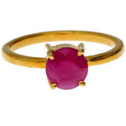22K Yellow Gold & Ruby Ring (Size 5.75)