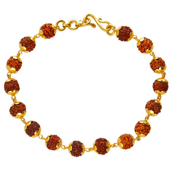 22K Yellow Gold Beaded Rudraksha Stone Bracelet | 
Add a layer of spiritual protection with the 22K Yellow Gold Beaded Rudraksha Stone Bracelet fro...