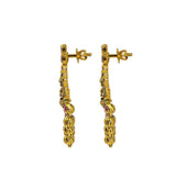 22K Yellow Gold Set Necklace & Earrings W/ Rubies & Emeralds on Laxmi Eyelet Pendant & Engraved Mango Accents | 22K Yellow Gold Set Necklace & Earrings W/ Rubies & Emeralds on Laxmi Eyelet Pendant &...