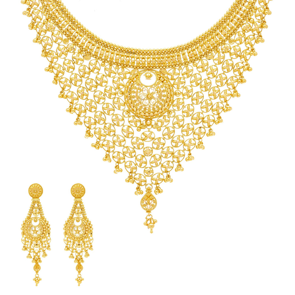 22K Gold Divya Chandelier Jewelry Set | 
The 22K Gold Divya Chandelier Jewelry Set from Virani Jewelers is perfect for your next special ...