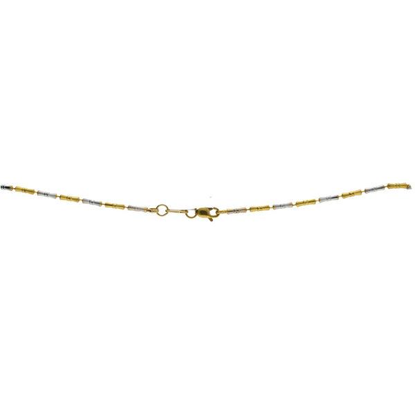 An image of the clasp on a 22K yellow and white gold Lariat necklace from Virani Jewelers | This 22K yellow and white gold set from Virani Jewelers is an exquisite way to complement any for...