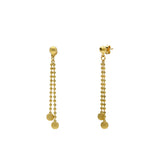 A side view of 22K yellow gold earrings from Virani Jewelers | Use this 22K yellow gold necklace and earring set from Virani Jewelers to add lustrous elegance t...
