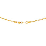 An image of the lobster claw clasp on the layered 22K gold necklace from Virani Jewelers. | Get charm and refinement in one 22K gold necklace set when you visit Virani Jewelers!

Crafted wi...