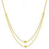 An image of the layered 22K gold necklace with gold balls from Virani Jewelers. | Get charm and refinement in one 22K gold necklace set when you visit Virani Jewelers!

Crafted wi...