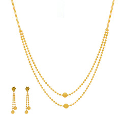 An image of the layered gold ball 22K gold necklace set from Virani Jewelers.