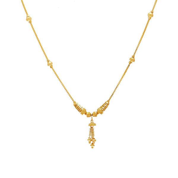 22K Yellow Gold Beaded Charm Singapore Set | 
If you're looking for the perfect Indian gold necklace and earring set to wear on a daily basis,...