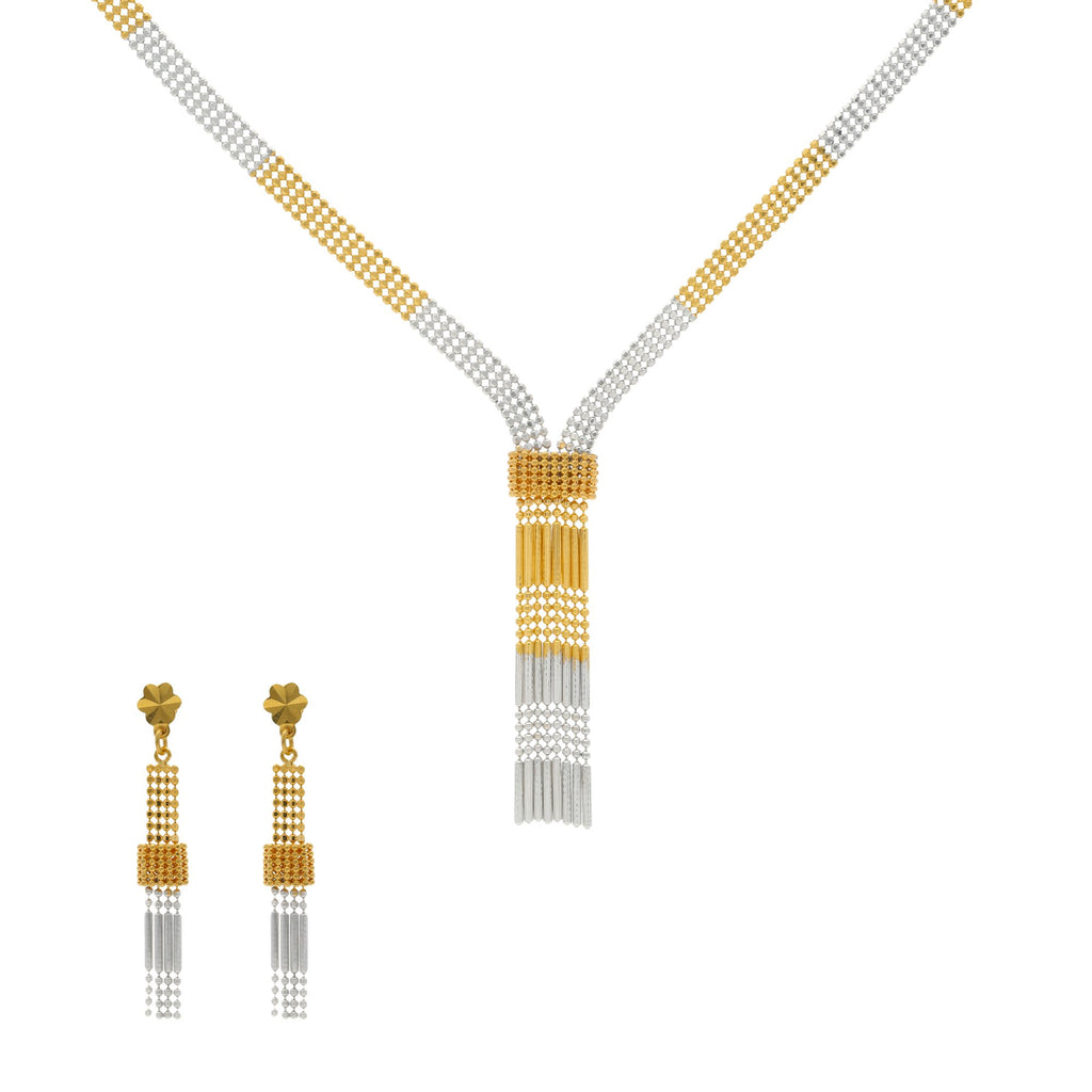 22K Gold Stunning Singapore set w/ Earrings | 


This 22K yellow gold necklace with earrings comes in an alluring ethnic design that will go we...