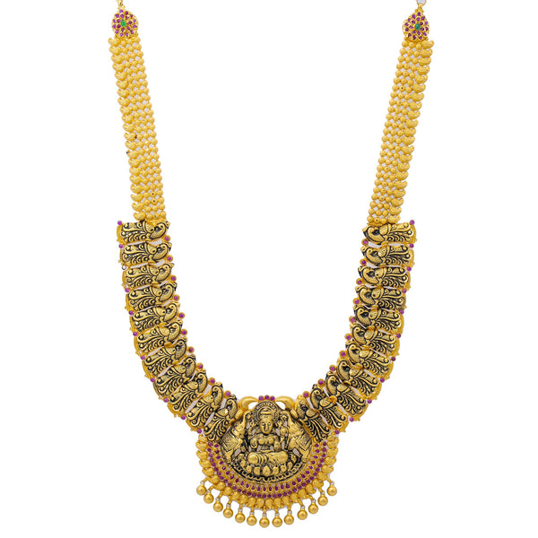 22K Gold Laxmi Temple Necklace | 


The elaborate 22K Gold Laxmi Temple Necklace can only be found at Virani Jewelers! This one of...