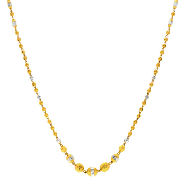 An image of the beading on the 22K Indian gold chain from Virani Jewelers. | Add flair and elegance to your wardrobe with a Multi Tone 22K gold necklace from Virani Jewelers!...