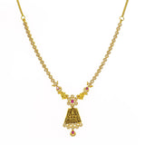 22K Yellow Gold Uncut Diamond Antique Temple Necklace Set W/ 7.13ct Uncut Diamonds, Rubies & Laxmi Pendants | 22K Yellow Gold Uncut Diamond Antique Temple Necklace Set W/ 7.13ct Uncut Diamonds, Rubies & ...
