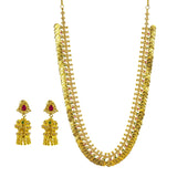 22K Yellow Gold Uncut Diamond Laxmi Necklace & Earrings Set W/ 14.15 ct Uncut Diamonds, Emeralds & Rubies |  22K Yellow Gold Uncut Diamond Laxmi Necklace & Earrings Set W/ 14.15 ct Uncut Diamonds, Emer...