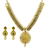 22K Yellow Gold Diamond Laxmi Necklace & Earring Set W/ 7.81ct Uncut Diamonds, Emeralds, Rubies & Pearls |  22K Yellow Gold Diamond Laxmi Necklace & Earring Set W/ 7.81ct Uncut Diamonds, Emeralds, Rub...