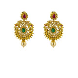 22K Yellow Gold Uncut Diamond Necklace & Earrings Mango Set W/ 21.9ct Uncut Diamonds, Emeralds, Rubies & Pearls |  22K Yellow Gold Uncut Diamond Necklace & Earrings Mango Set W/ 21.9ct Uncut Diamonds, Emeral...