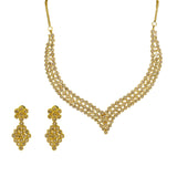 22K Yellow Gold Uncut Diamond Necklace & Earrings Set W/ 24.25ct Uncut Diamonds & Pointed Collar |  22K Yellow Gold Uncut Diamond Necklace & Earrings Set W/ 24.25ct Uncut Diamonds & Pointe...