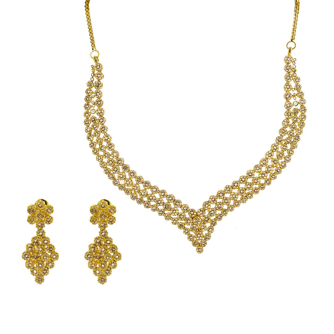 22K Gold Ruby Necklace and Earrings Set – ViraniJewelers Dev