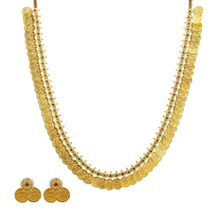 An image of the Arya 22K gold necklace set from Virani Jewelers.