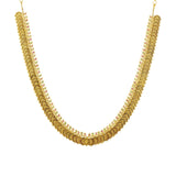 An image of the Laxmi 22K gold necklace from Virani Jewelers. | Celebrate elegant simplicity with this stunning 22K gold necklace set from Virani Jewelers!

Embe...