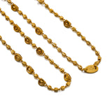 22K Yellow Gold Chain W/ Swirled Textured Beads & Hollow Eyelet Accents | 22K Yellow Gold Chain W/ Swirled Textured Beads & Hollow Eyelet Accents for women. This beaut...