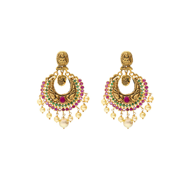 22K Gold & Gemstone Jeweled Temple Set | 
The 22K Gold & Gemstone Jeweled Temple Set from Virani Jewelers is just what you need to imp...