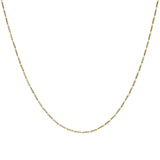 22K Multi Tone Gold Chain For Kids W/ Rounded Bugle Beads | 22K Multi Tone Gold Chain For Kids W/ Rounded Bugle Beads. This elegant 22K multi tone gold chain...