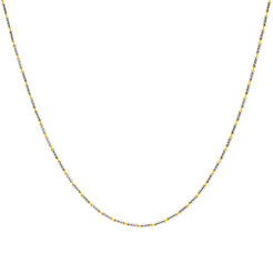 22K Multi Tone Gold Chain For Kids W/ Rounded Bugle Beads