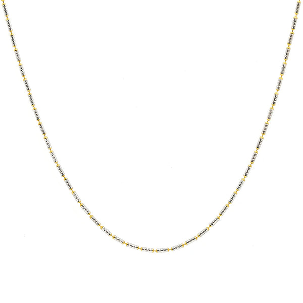 22K Multi Tone Gold Chain For Kids W/ Rounded Bugle Beads | 22K Multi Tone Gold Chain For Kids W/ Rounded Bugle Beads. This elegant 22K multi tone gold chain...