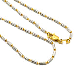 22K Multi Tone Gold Chain For Kids W/ Rounded Bugle Beads | 22K Multi Tone Gold Chain For Kids W/ Rounded Bugle Beads. This elegant 22K multi tone gold chain...