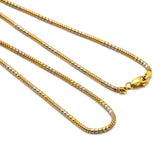 22K Multi Tone Gold Chain For Kids W/ Double Weight Box Link | 22K Multi Tone Gold Chain For Kids W/ Double Weight Box Link. The unique design on the 22K multi ...