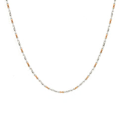 22K Multi Tone Gold Chain W/ Rounded Hourglass Beads