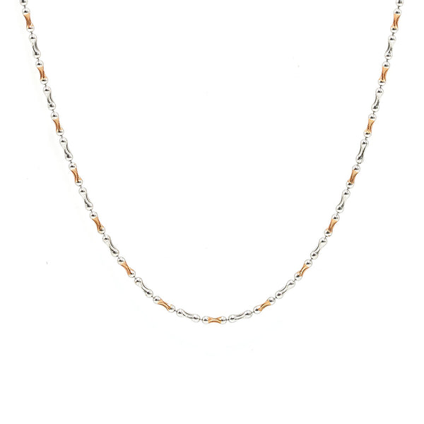 22K Multi Tone Gold Chain W/ Rounded Hourglass Beads | 22K Multi Tone Gold Chain W/ Rounded Hourglass Beads. This unique 22K multi tone gold chain featu...