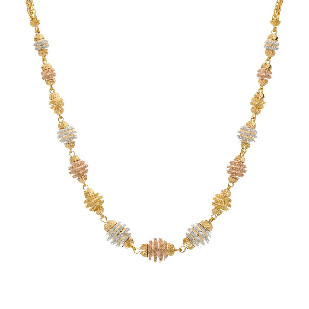 22K Multitone Gold Honeycomb Chain | 
The 22K Multitone Gold Honeycomb Chain from Virani Jewelers is chic and stylish. This unique 22k...