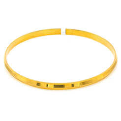22K Yellow Gold Bangles for Kids Set of 2 W/ Slightly Faceted Frame