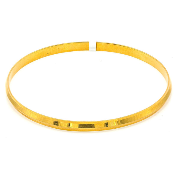 22K Yellow Gold Bangles for Kids Set of 2 W/ Slightly Faceted Frame |  22K Yellow Gold Bangles for Kids Set of 2 W/ Slightly Faceted Frame. This set of smooth Slightly...