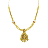 22K Multi Tone Gold Necklace & Earring Set W/ Meenakari Designs & Beaded Filigree Pear Pendants | 22K Multi Tone Gold Necklace & Earring Set W/ Meenakari Designs & Beaded Filigree Pear Pe...