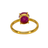 22K Yellow Gold Ruby Ring W/ Classic Prong Set | Make a classic women with your daily look in this 22K yellow gold ruby women’s ring from Virani J...