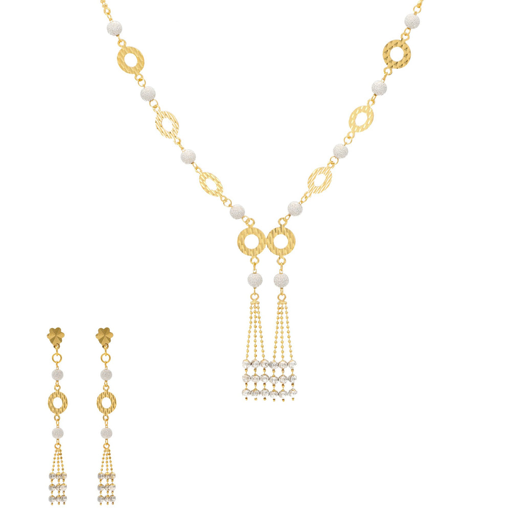 22K Yellow & White Gold Donna Jewelry Set | 
The 22K Yellow and White Gold Donna Jewelry Set by Virani Jewelers is sheer elegance. This uniqu...
