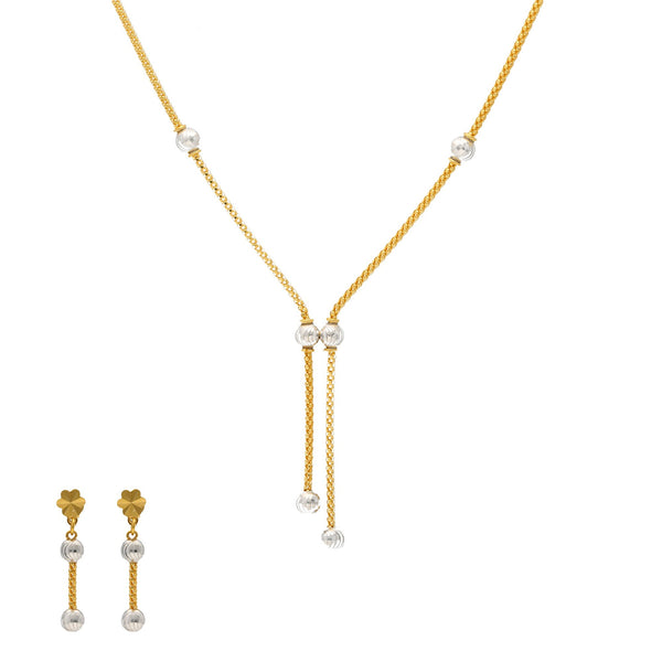 22K Yellow & White Gold Perla Jewelry Set | 
The 22K Yellow and White Gold Perla Jewelry Set from Virani Jewelers will bring life to any outf...
