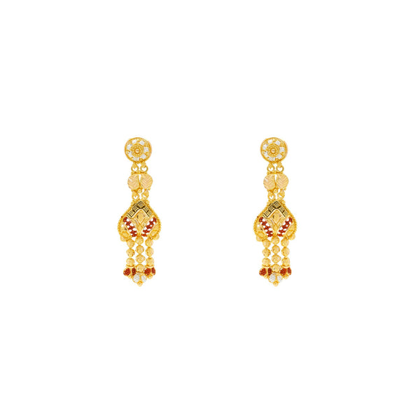 22K Yellow Gold Meenakari Necklace & Earring Set | Discover this beautiful and versatile necklace when you shop at Virani Jewelers!

Features beauti...