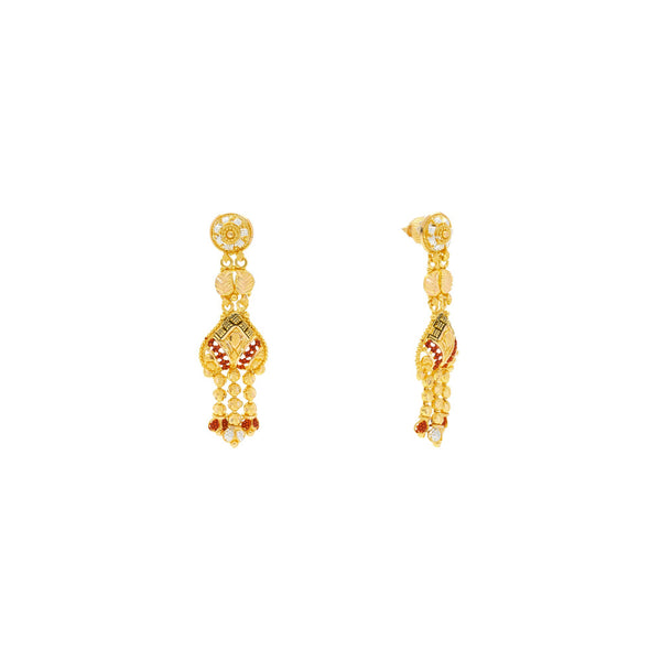 22K Yellow Gold Meenakari Necklace & Earring Set | Discover this beautiful and versatile necklace when you shop at Virani Jewelers!

Features beauti...