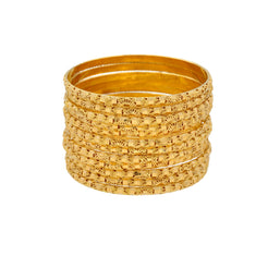 22K Gold Bangles Set of Twelve, 136gm