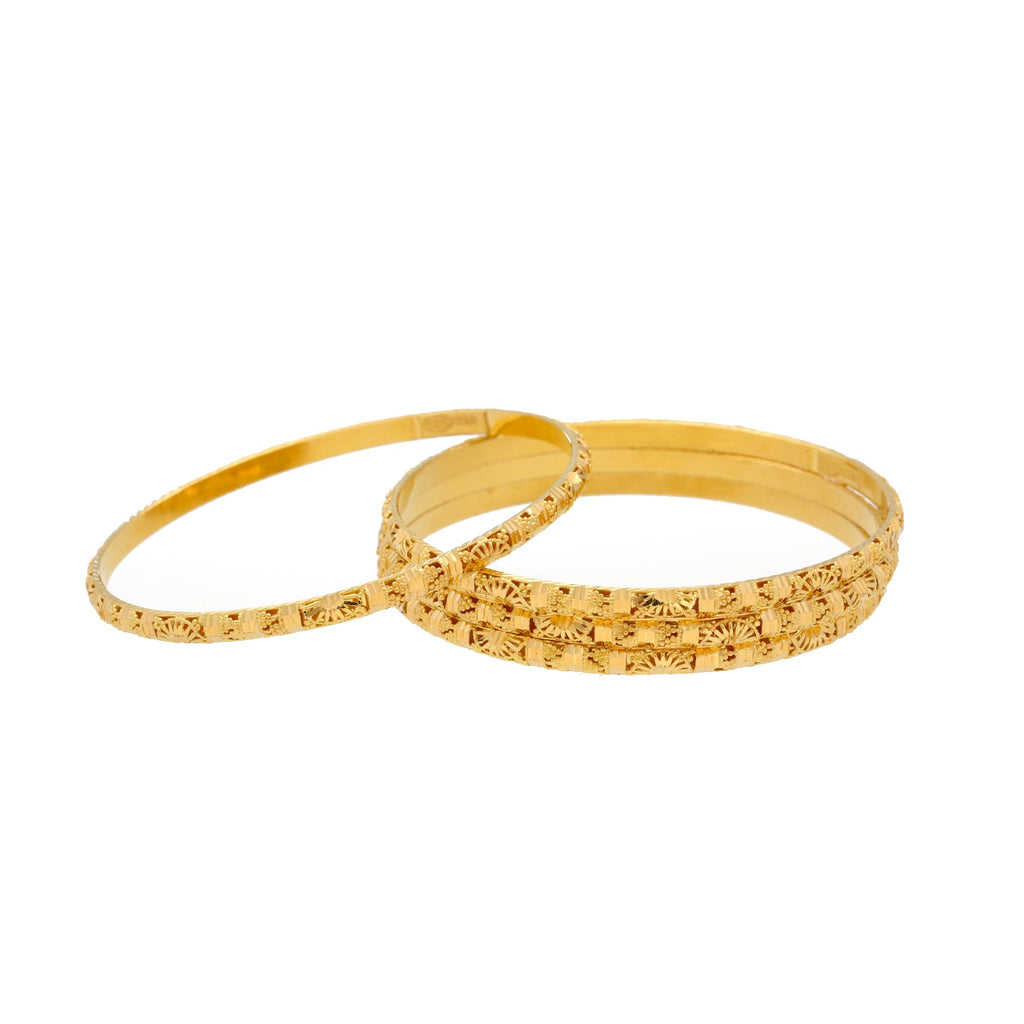 22K Gold Bangles Set of Four, 45.4gm | 


Add some panache to your work look or spice up your everyday style as you wear this set of fou...