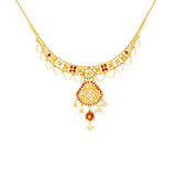 22K Yellow Gold Meenakari Necklace and Earrings Set | Feel gorgeous and glamorous with this 22K gold necklace set from Virani Jewelers!

Features intri...