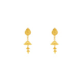 An image showing the 22K gold Jhumka style earrings from Virani Jewelers. | Look your very best with this 22K gold necklace set from Virani Jewelers!

Set includes 22K gold ...
